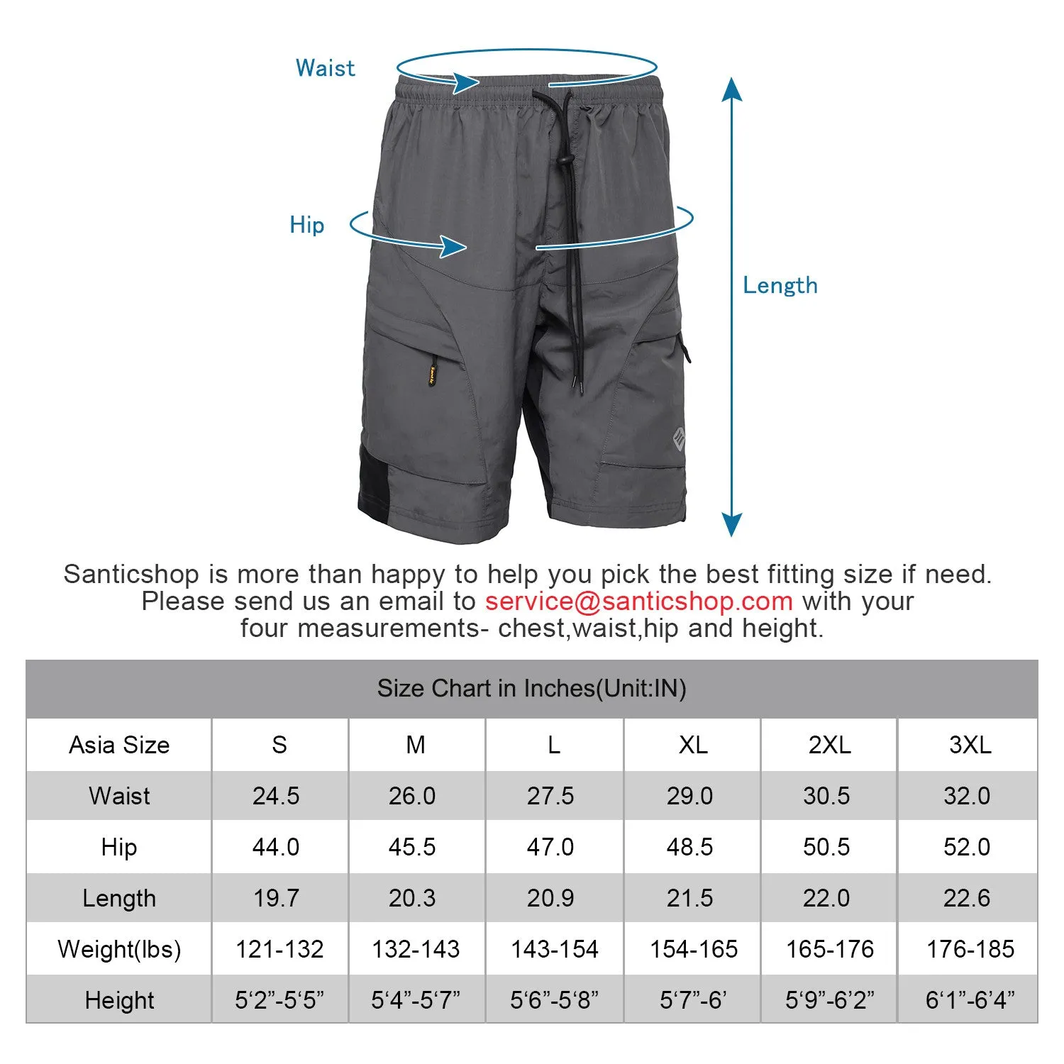 Santic Boden Gray Men Cycling MTB Shorts