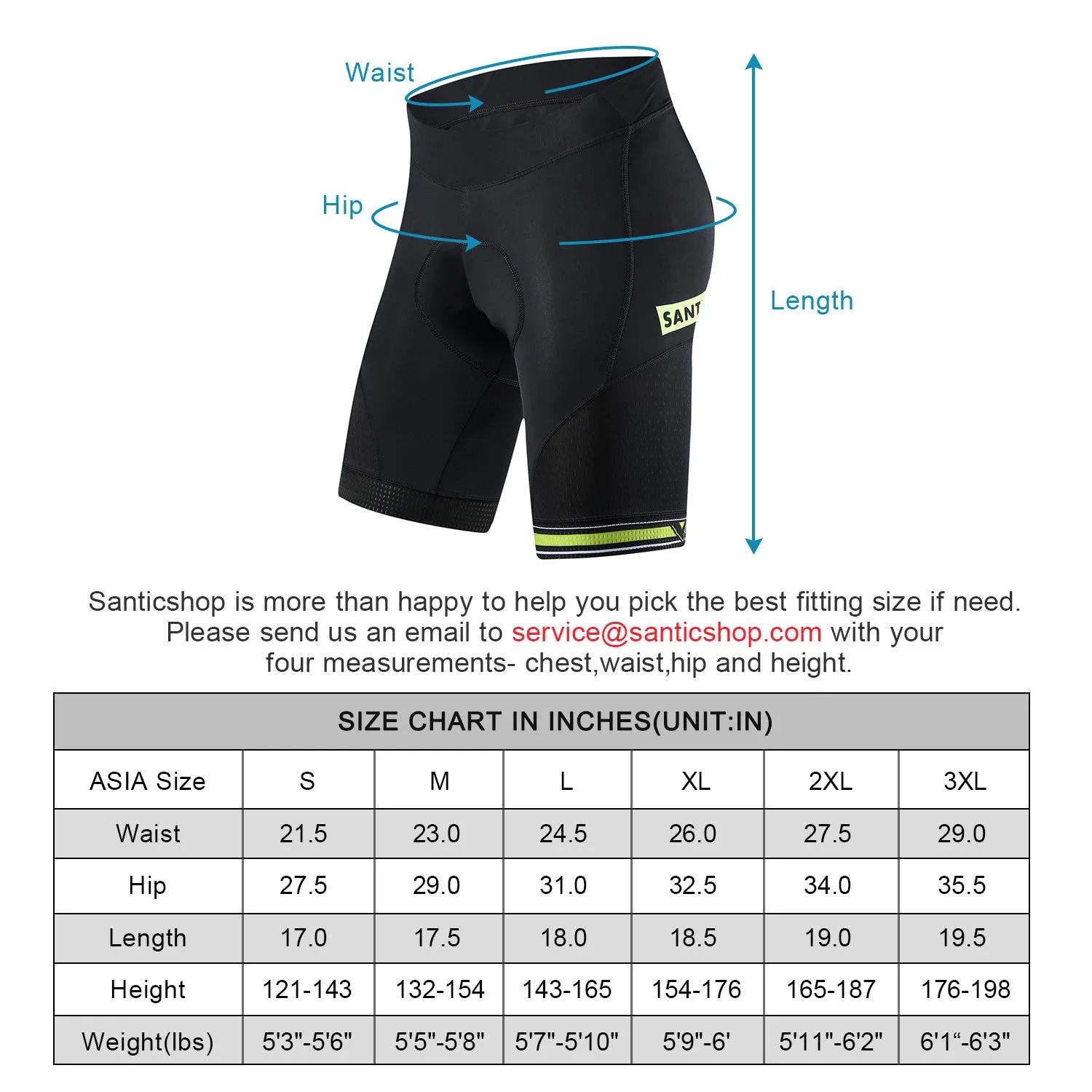 Santic Sain Green Men Women Cycling Shorts