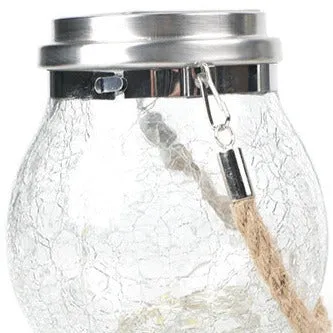 Solar Lantern Crackle Glass Ball Amber Warm Solar Lanterns Outdoor