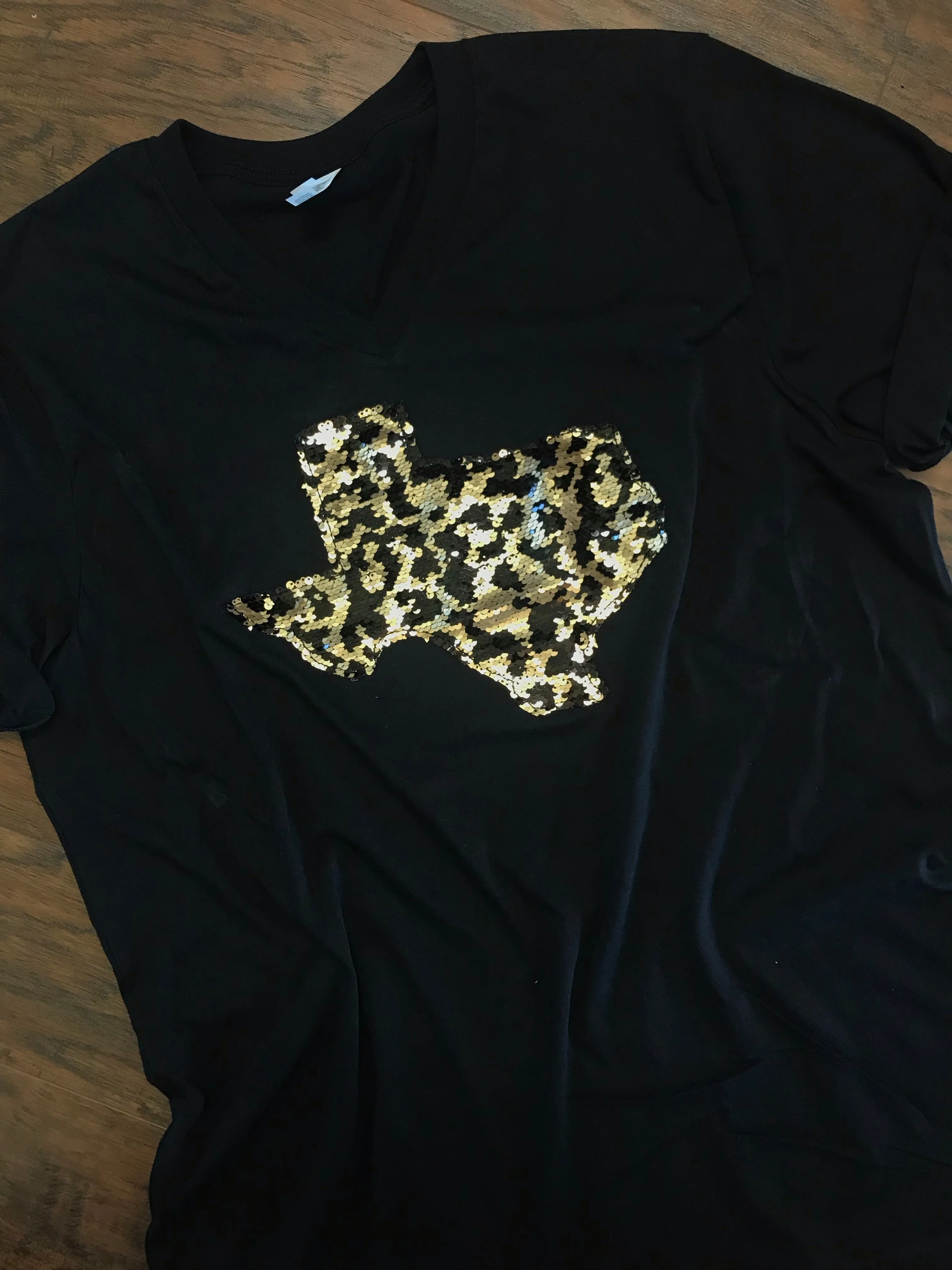 State Shirt with Leopard Print Mermaid Sequins