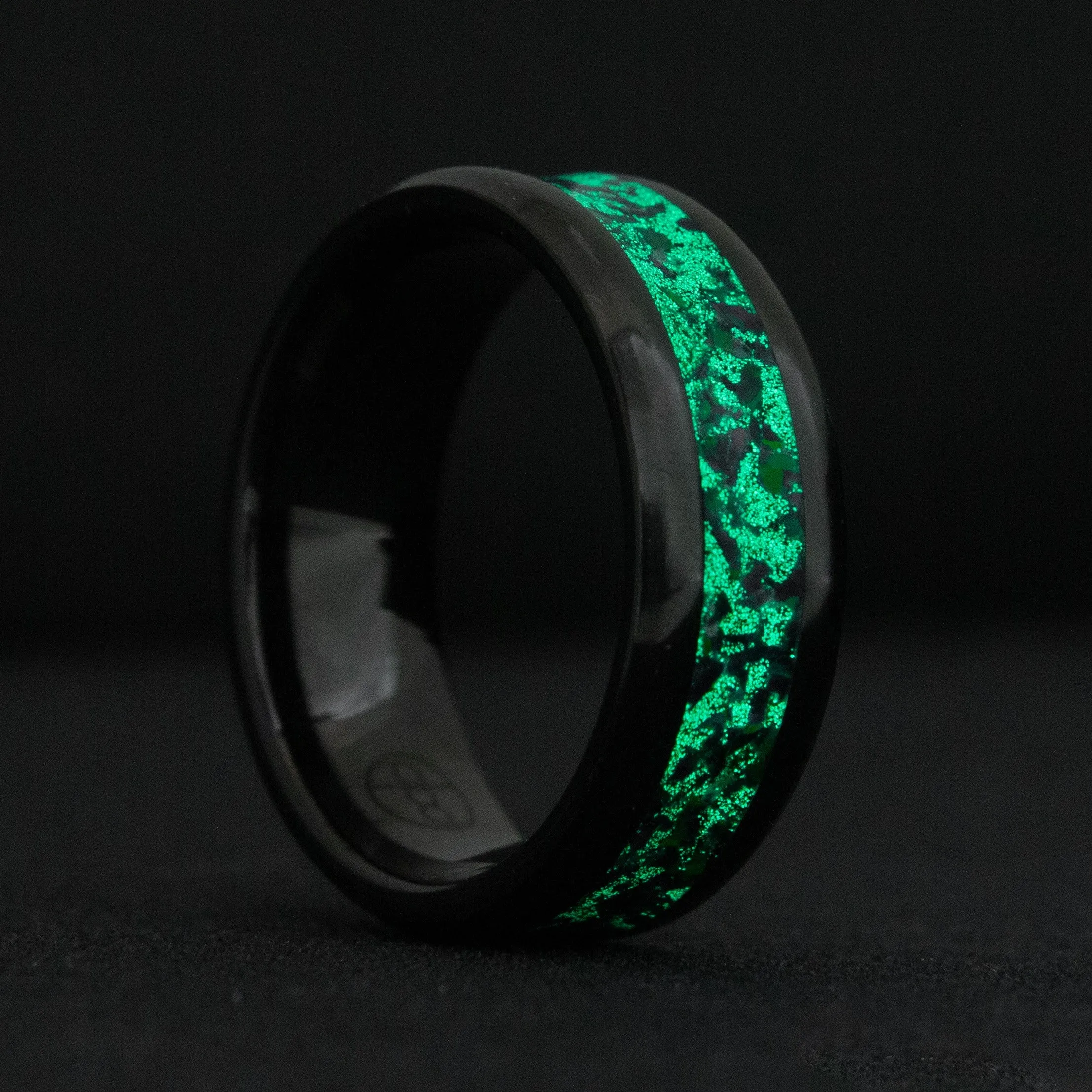 The Kaiju Black Ceramic Glowstone Ring