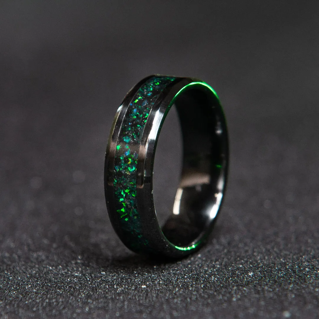 The Kaiju Black Ceramic Glowstone Ring