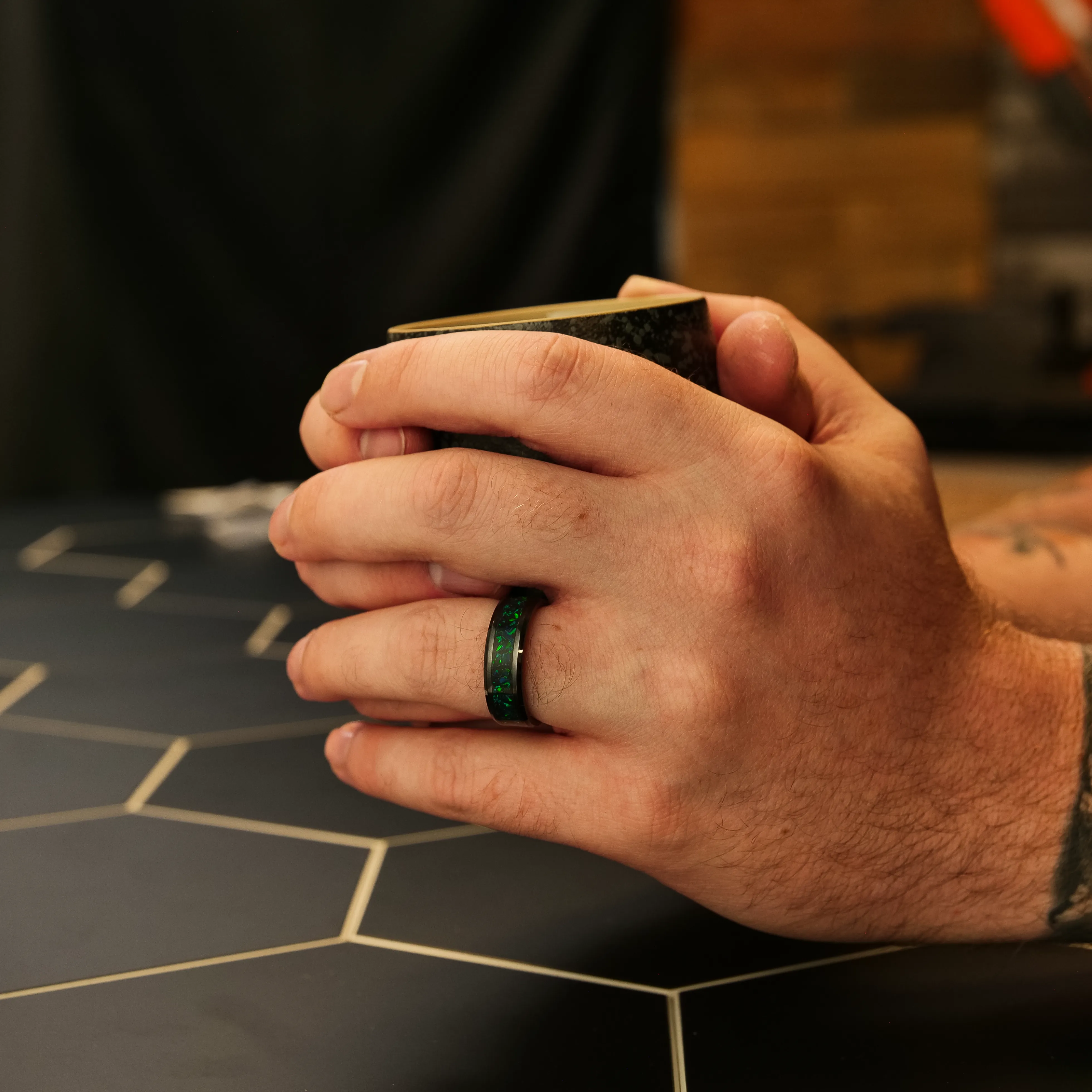 The Kaiju Black Ceramic Glowstone Ring