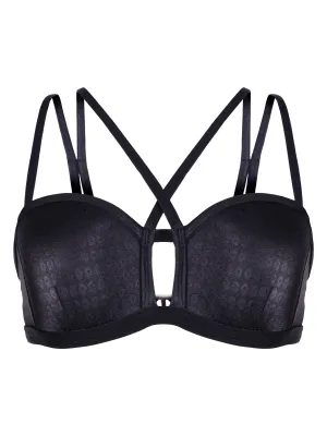 Top Coral Preto Bolinha