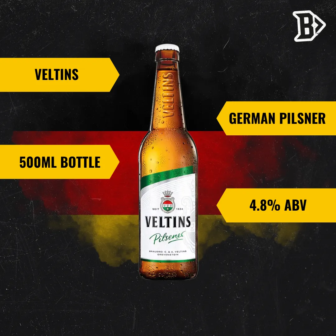 Veltins German Pilsener 500ml Bottles - 4.8% ABV (12 Pack)