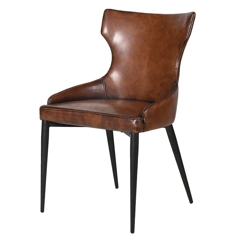 Vintage Brown Faux Leather Dining Chair - CLEARANCE