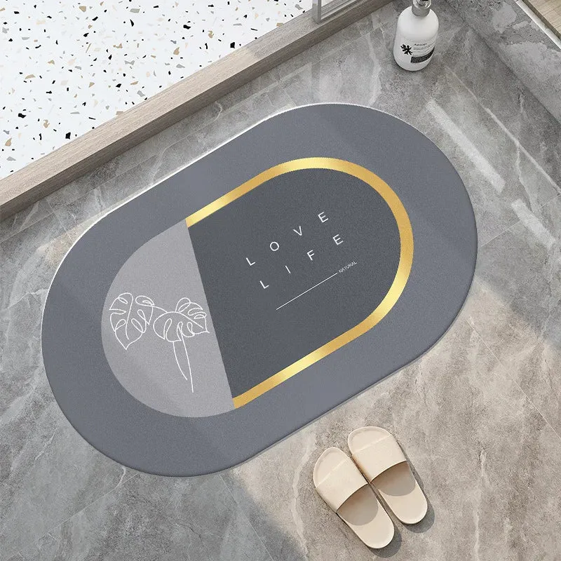 Water Absorbent Anti slip Bath mat-(SA2553-15)5884 LOVE LIFE