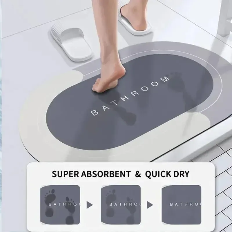 Water Absorbent Anti slip Bath mat-(SA2553-15)BATHROOM GREY