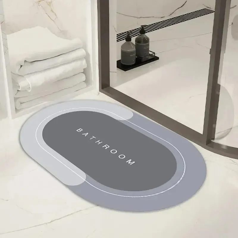 Water Absorbent Anti slip Bath mat-(SA2553-15)BATHROOM GREY